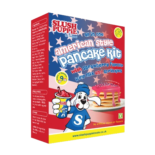Slush Puppie American Pancake Kit with Strawberry Icing and Sprinkles 270g