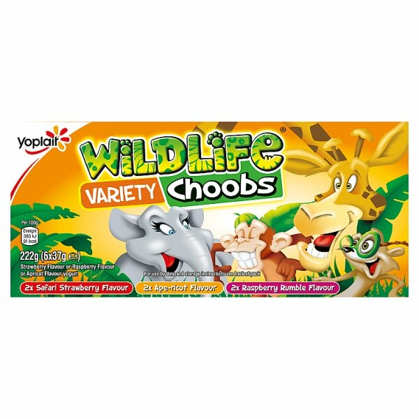 Yoplait Wildlife Choobs Strawberry, Raspberry and Apricot Flavour