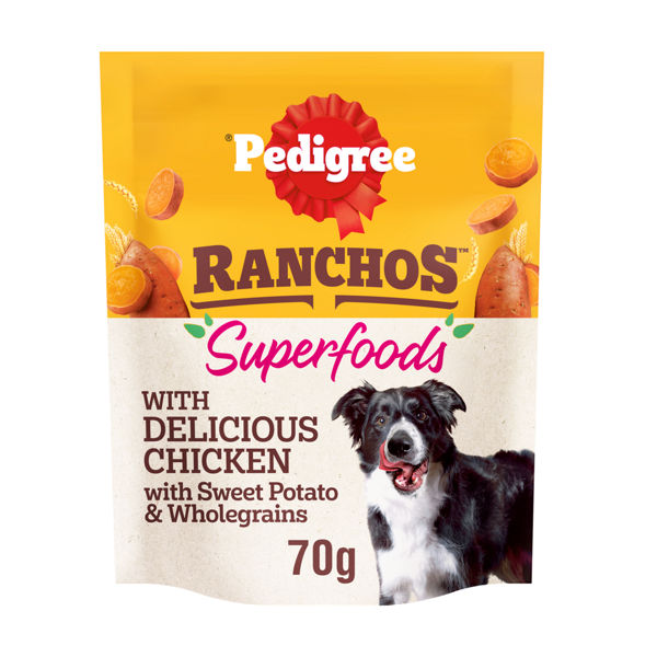 Pedigree Ranchos Superfoods Chicken Dog Treat with Sweet Potato & Wholegrains 70g