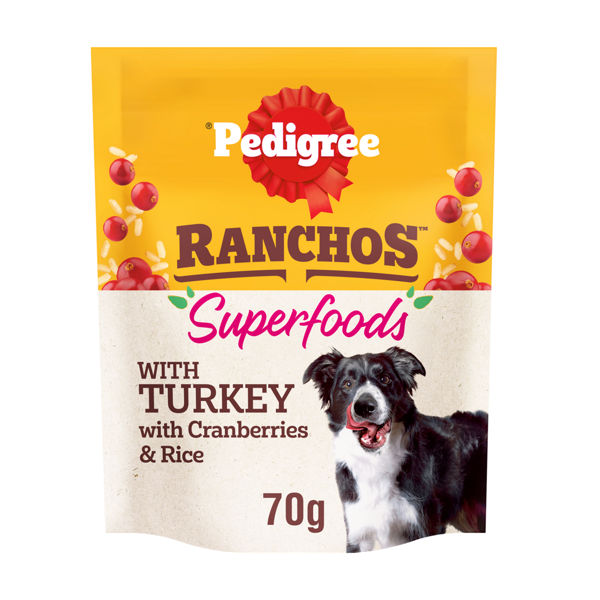 Pedigree Ranchos Superfoods Turkey Dog Treat with Cranberries & Rice 70g