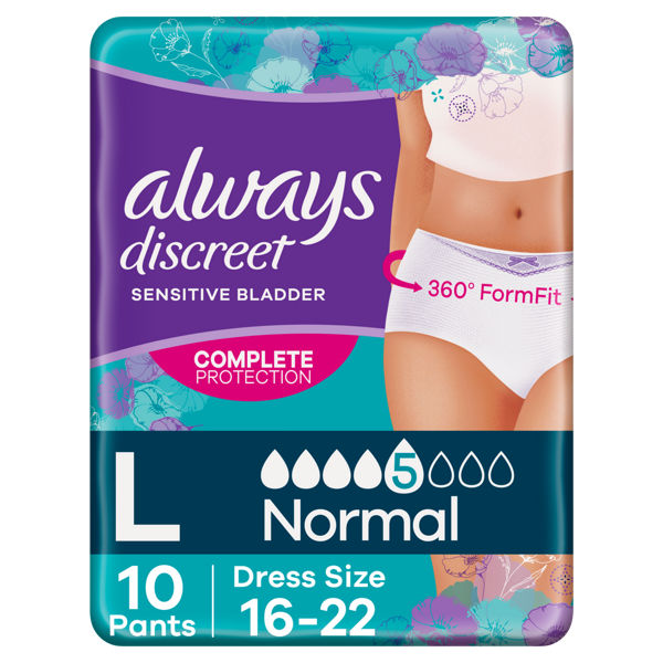 Always Discreet Incontinence Pants Large Normal x 10 Pants – EasyMeds  Pharmacy