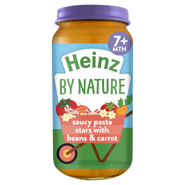 Heinz by Nature Saucy Pasta Stars with Beans & Carrot Baby Food 7+ Months 200g