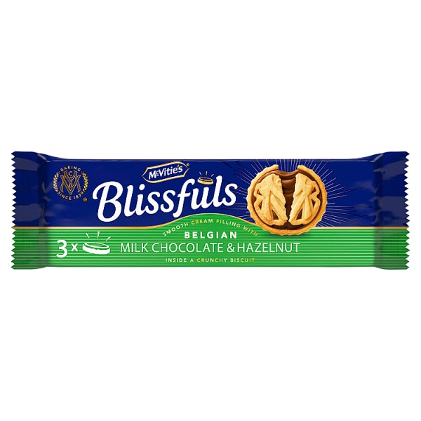 Mcvitie's Blissfuls 3 Belgian Milk Chocolate & Hazelnut 42g