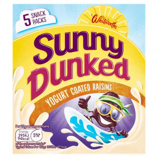 Whitworths Sunny Dunked Yogurt Coated Raisins 5 x 20g (100g)