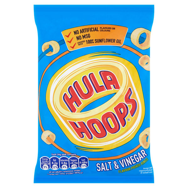 Hula Hoops Salt & Vinegar Crisps 34g