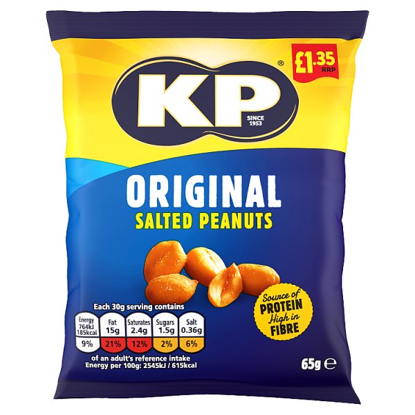 Kp Original Salted Peanuts Pmp £1.35 65g