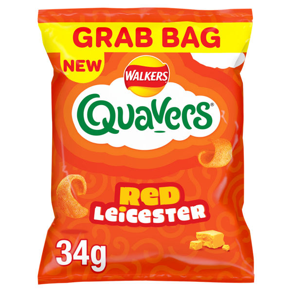 Quavers Red Leicester Cheese Snacks Grab Bag Crisps 34g