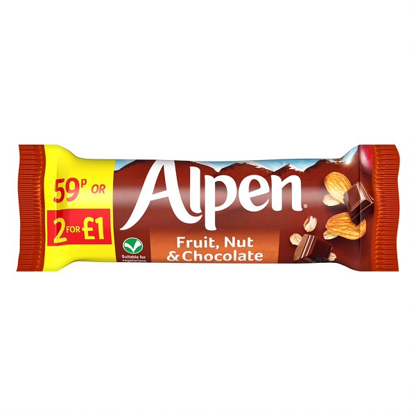 Alpen Cereal Bar Fruit & Nut With Chocolate PM59p 29g We Get Any Stock