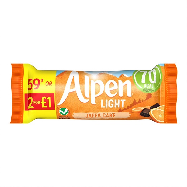 Alpen Light Cereal Bar Jaffa Cake PM59p 19g We Get Any Stock
