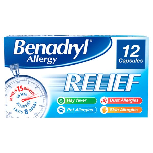 Benadryl Capsules 12 Pack
