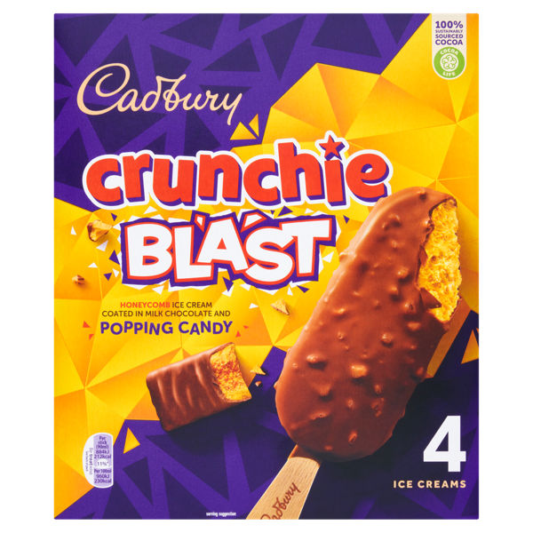 Cadbury Crunchie Blast Ice Cream Sticks 4 Pack