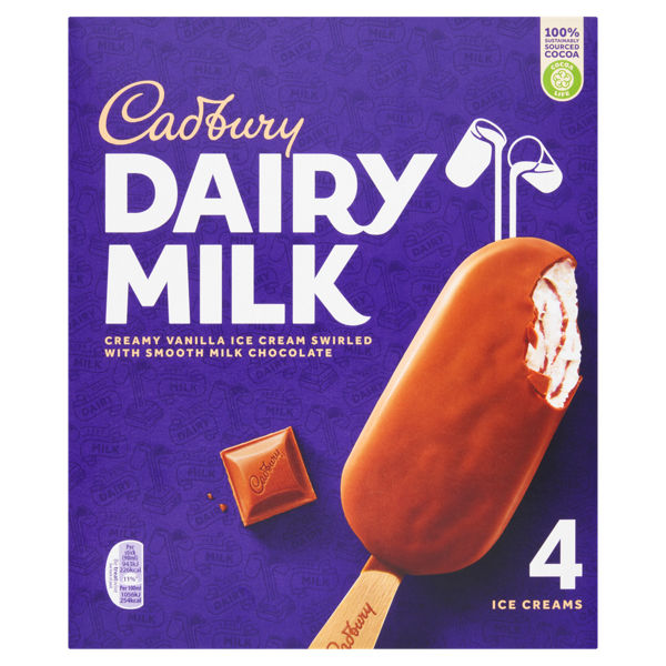 Cadbury Dairy Milk Sticks 4x90ml