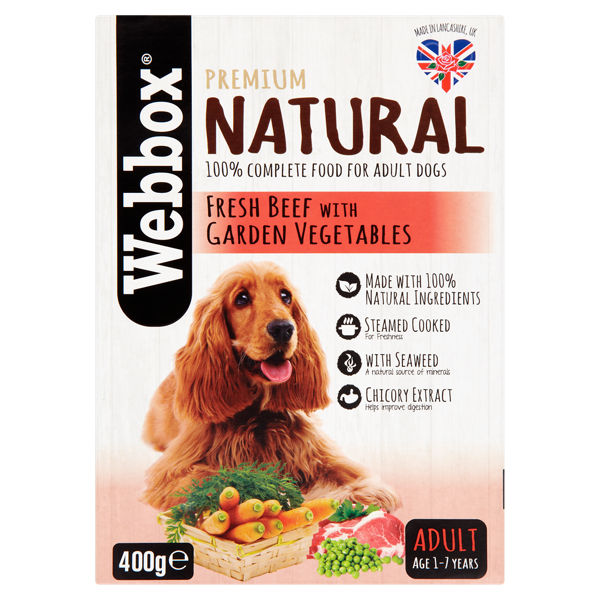 Webbox Natural Complete Tray, Fresh Beef With Garden Vegetables 400g