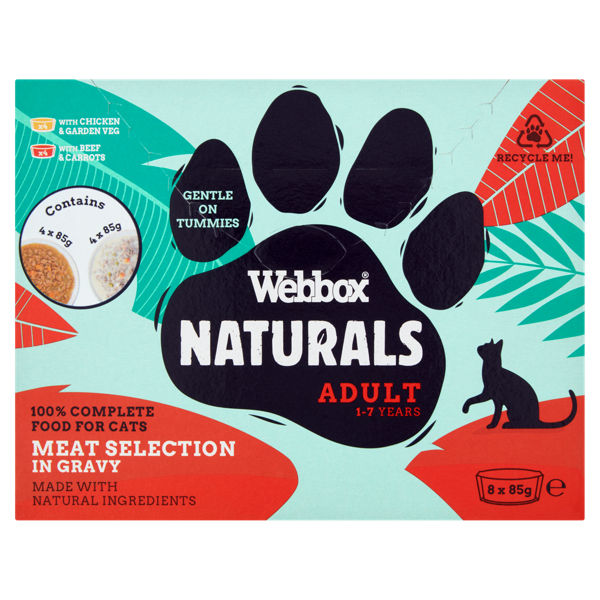 Webbox Natural Multipack Meat In Gravy Round Alu Tray 8x85g