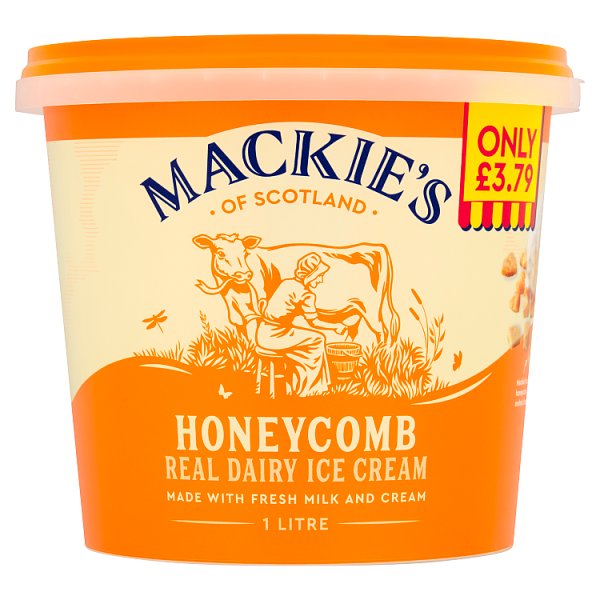 Mackie's of Scotland Honeycomb Real Dairy Ice Cream Pm £3.79 1 Litre