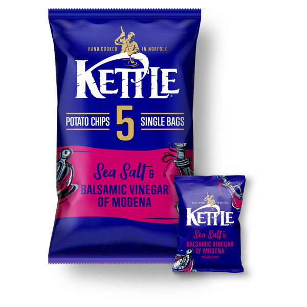 Kettle Potato Chips Sea Salt & Balsamic Vinegar of Modena 5x25g We