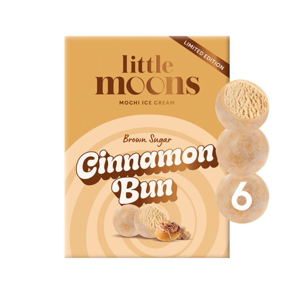 Little Moons Brown Sugar Cinnamon Bun Mochi Ice Cream Frozen Snack 6 x 32g