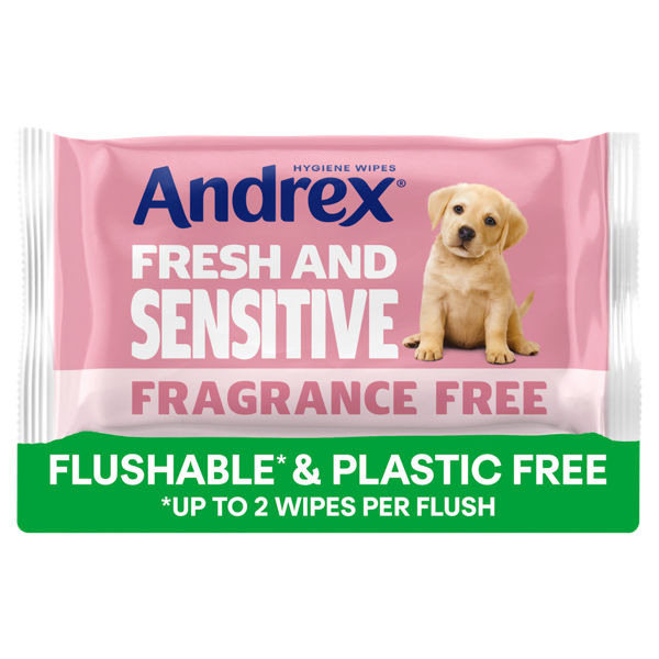 Andrex Fresh & Sensitive Moist Toilet Tissue Flushable Hygiene wipes 30 wipes