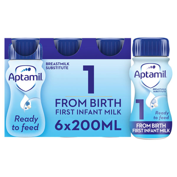 Aptamil 1 First Baby Milk Formula Liquid from Birth Multipack 6x200ml