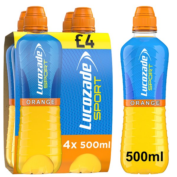 Lucozade Sport Drink Orange PMP £4 4x500ml We Get Any Stock