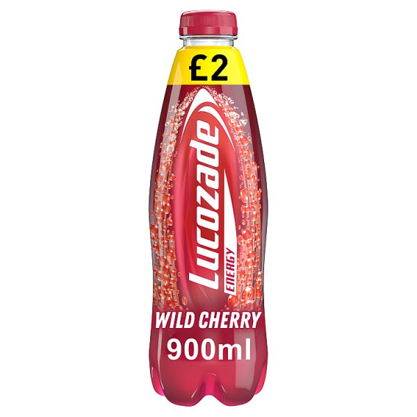 Lucozade Energy Drink Wild Cherry PMP £2 900ml We Get Any Stock