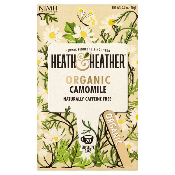 Heath & Heather Organic Camomile 20 Envelope Bags 20g