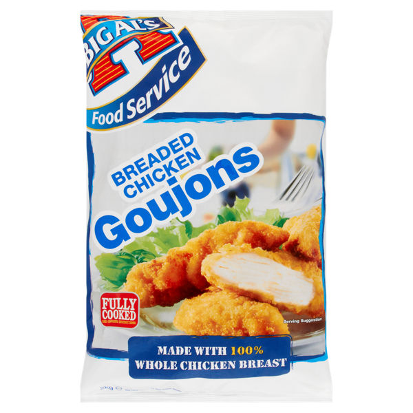 Big Al's Food Service Fully Cooked Breaded Chicken Goujons 2kg