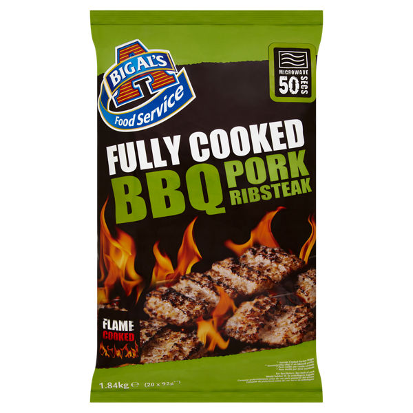 Big Al's Fully Cooked Barbecue Pork Ribsteaks 20 x 92g (1.84kg)