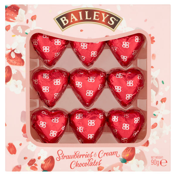 Baileys Strawberry & Cream Liqueur Chocolates Valentines Gift 90g We