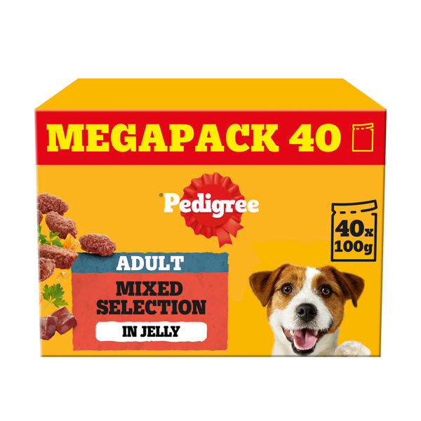 Pedigree Adult Dog Pouches Mixed Selection In Jelly Mega Pack 40x100g