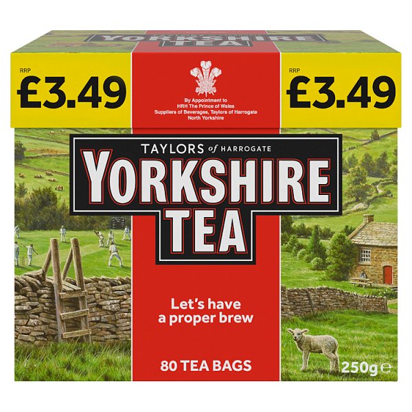 Yorkshire Tea 80 Tea Bags Pm £3.49 250g