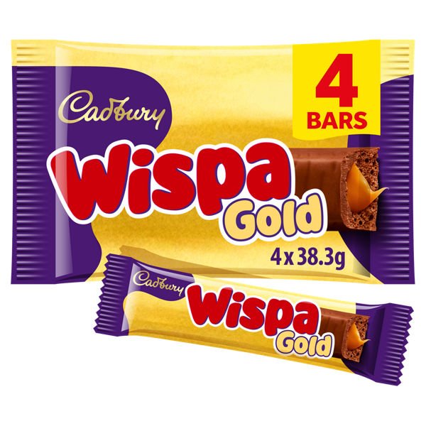 Cadbury Wispa Gold Chocolate Bars 4x38.3g (153.2g)