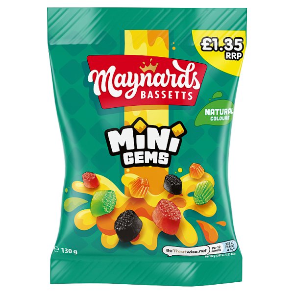 Maynards Bassetts Mini Gems Bag PM £1.35 130G