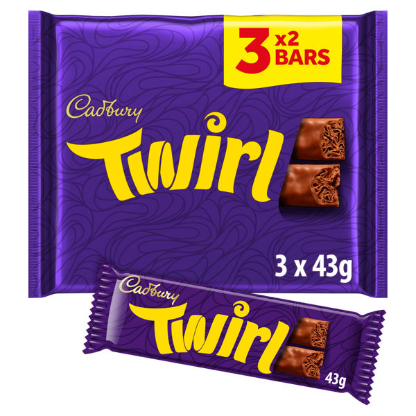 Cadbury Twirl Chocolate Bars 3x43g (129g)