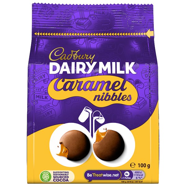 Cadbury Dairy Milk Caramel Nibbles Chocolate Bag 100g