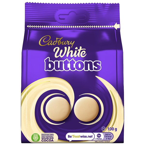 Cadbury White Giant Buttons Chocolate Bag 100g