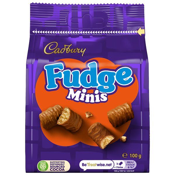 Cadbury Fudge Minis Chocolate Bag 100g
