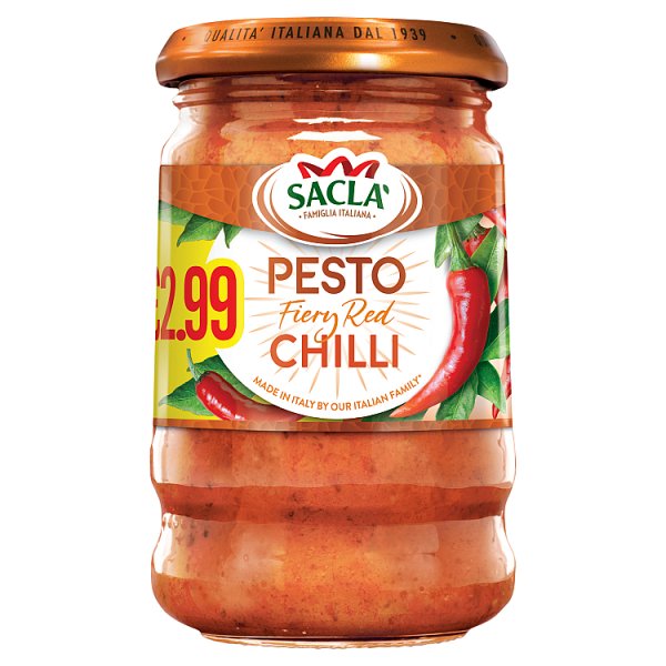 Sacla Fiery Red Chilli Pesto Pm £2.99 190g