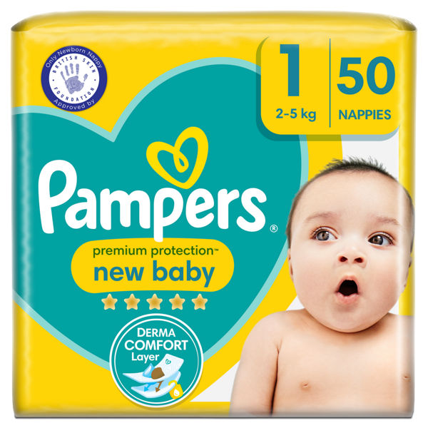 Pampers premium protection size store 1 nappies jumbo pack