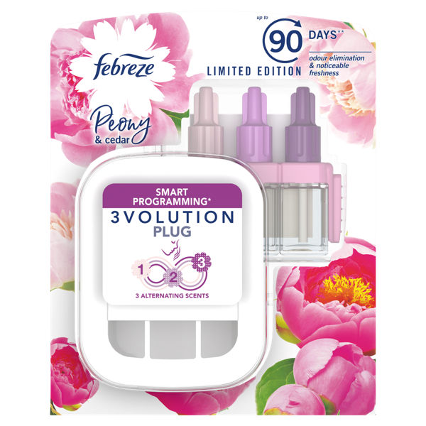 Febreze 3volution Air Freshener PlugIn Starter Kit Peony & Cedar 20ML