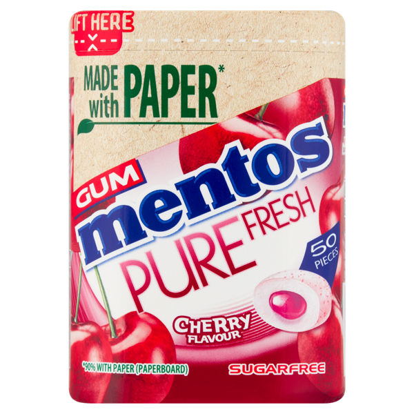 Mentos Gum Pure Fresh Paper Bottles Cherry 100g