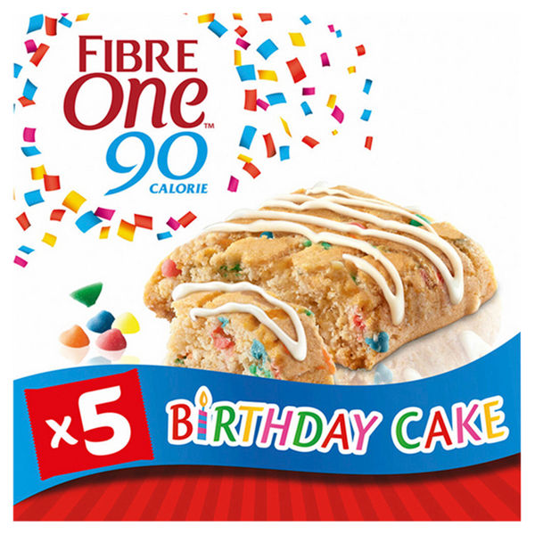 Fibre One 90 Calorie Birthday Cake Squares 5x24g