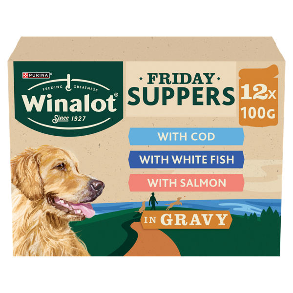 Winalot Friday Suppers Mixed Variety Fish in Gravy Wet Dog Food 12x100g