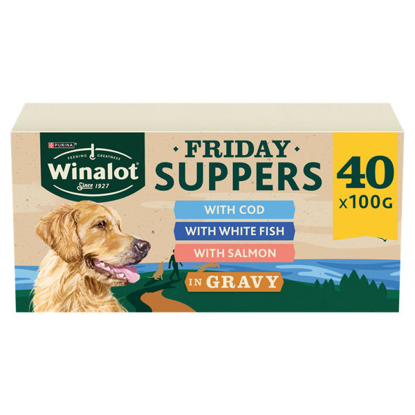 Winalot Friday Suppers Mixed Variety Fish in Gravy Wet Dog Food 40x100g