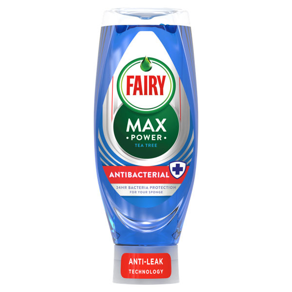 Fairy Washing Up Liquid Max Power Anti Bacterial Tea Tree 640ml We