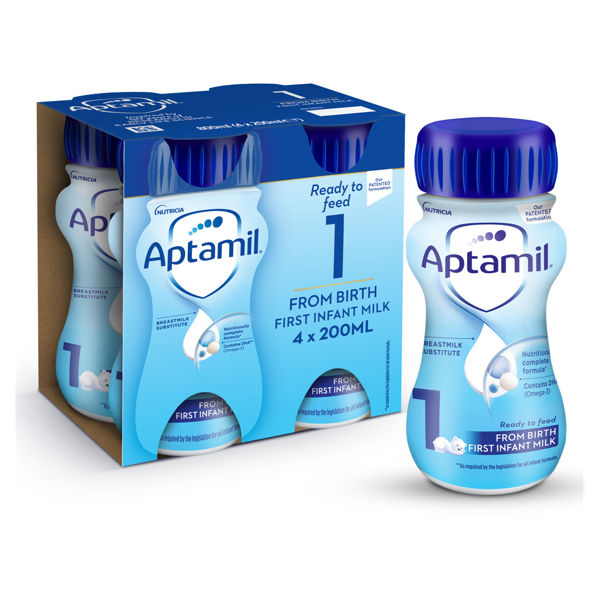 Aptamil 1 First Infant Milk From Birth 4 x 200ml (800ml)