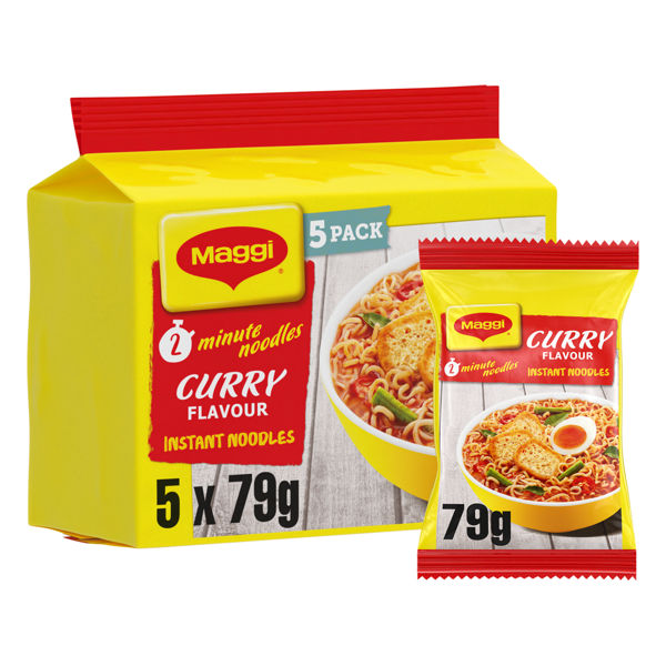 Maggi 2 Minute Instant Noodles Curry Flavour 5 x 79g